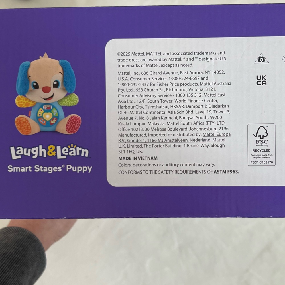 Fisher-Price Laugh & Learn Smart Stages Puppy Musical Plush Toy 6–36M - Picture 3 of 9